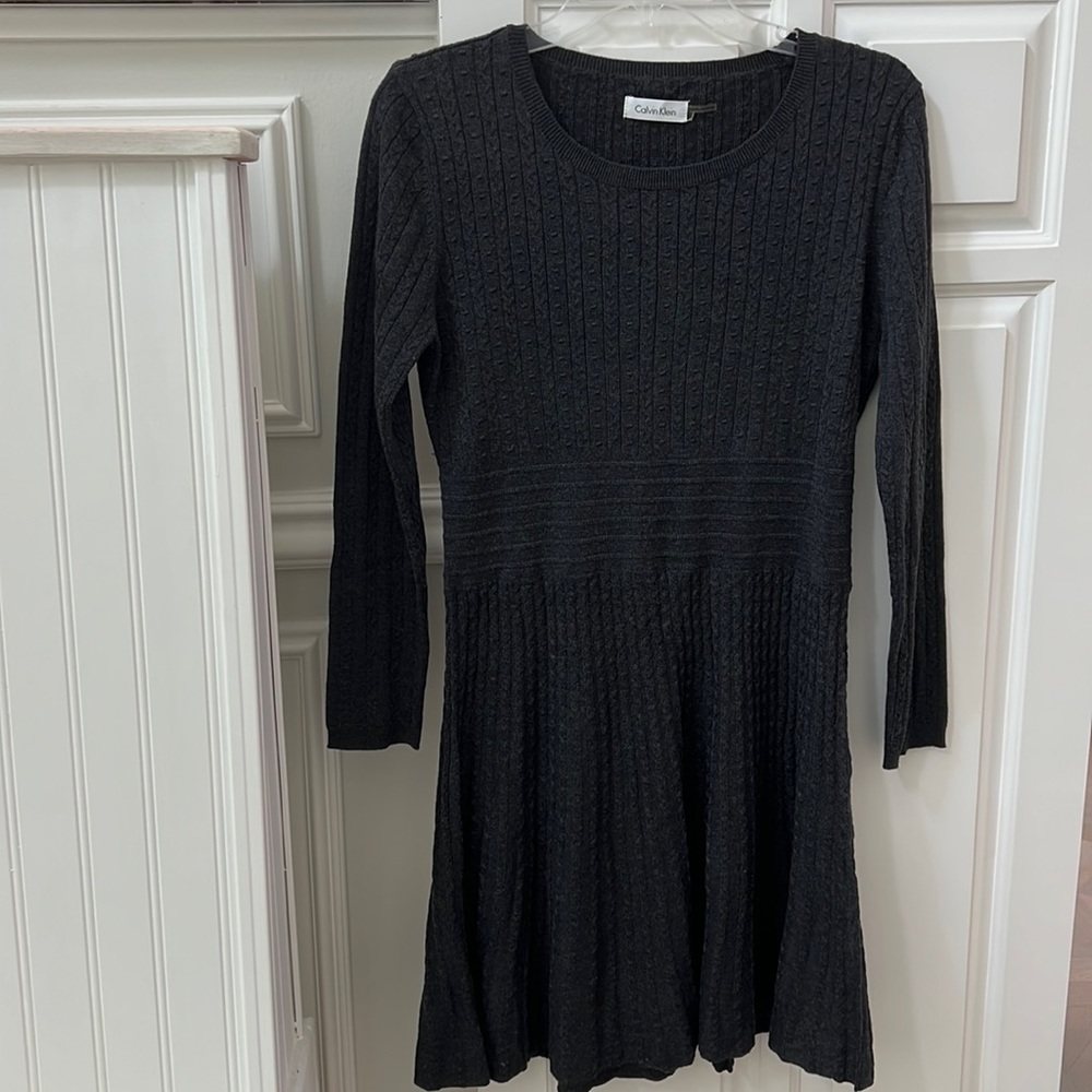 Calvin Klein ribbed texture sweater dress
